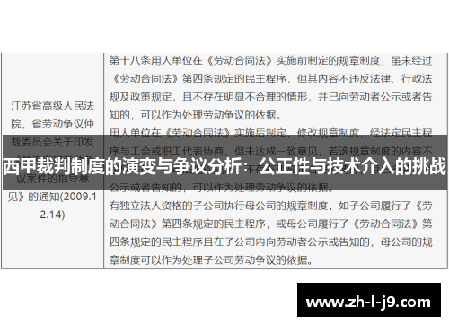 西甲裁判制度的演变与争议分析：公正性与技术介入的挑战