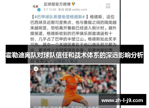 霍勒迪离队对球队信任和战术体系的深远影响分析